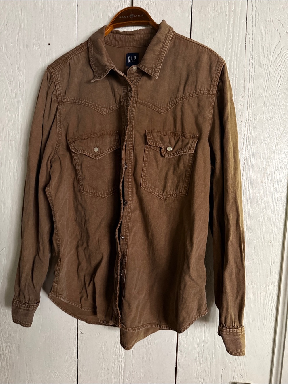 GAP Brown Lightweight Button-Up Shirt Jacket